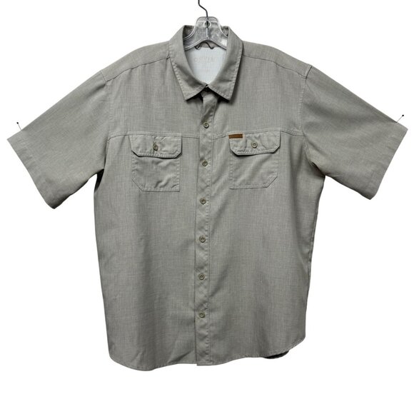 Orvis Other - Orvis Men’s Short Sleeve Button Up Shirt Dual Flap Chest Pockets Size XL Tan